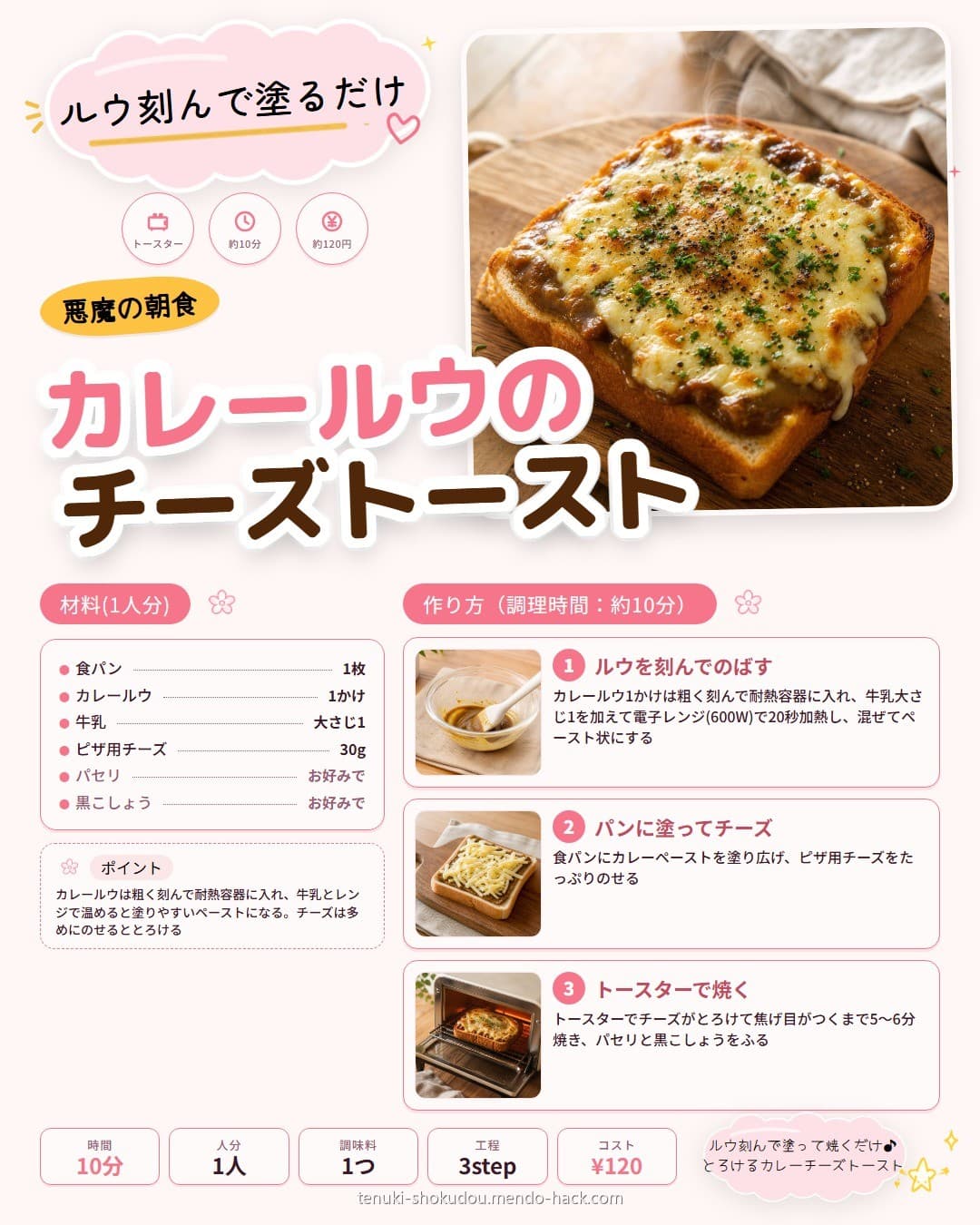 カレールウで作るカレーチーズトースト シェア用画像