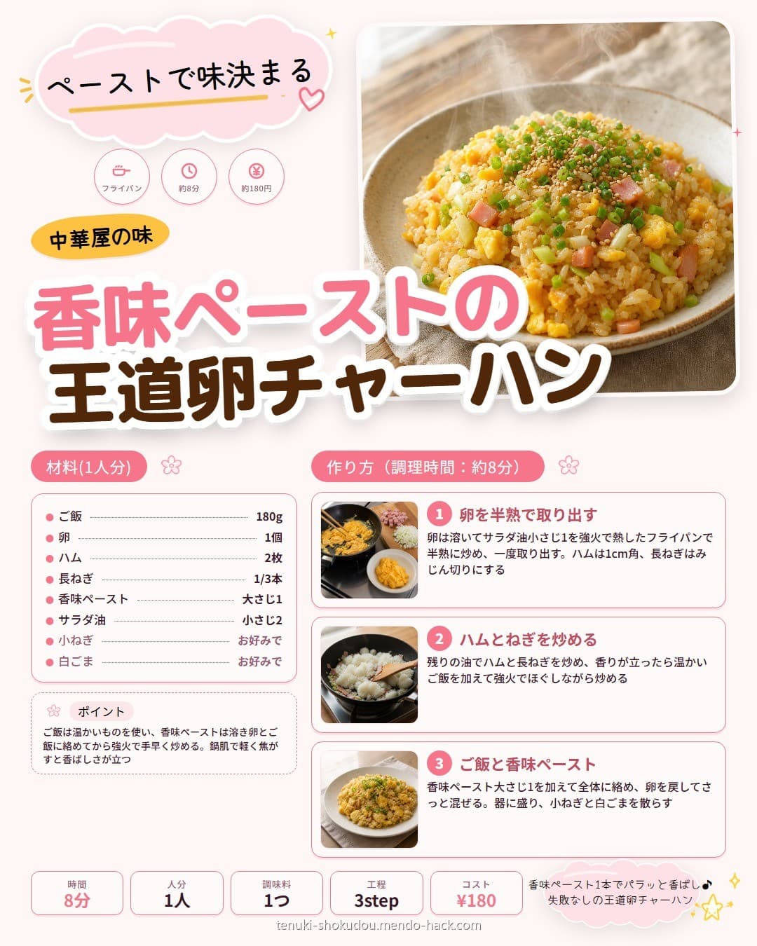 香味ペーストの王道卵チャーハン シェア用画像