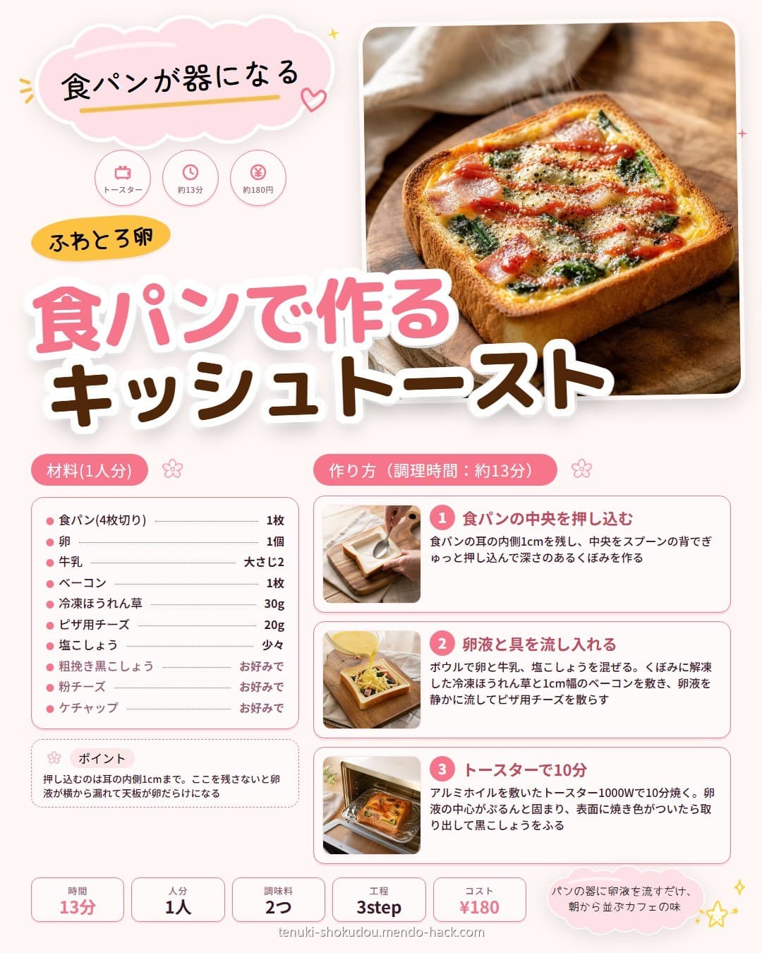 食パンで作るキッシュトースト シェア用画像