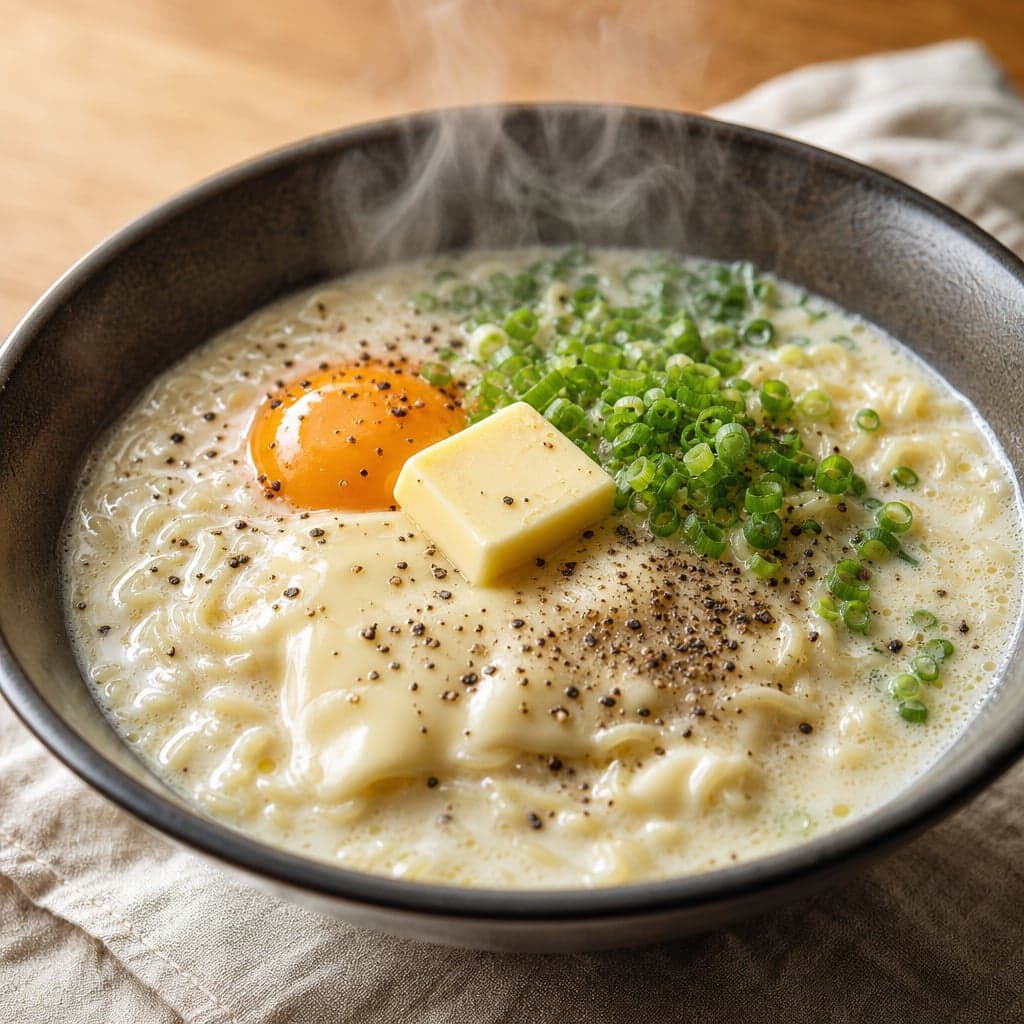 袋麺で作る濃厚チーズミルクラーメン