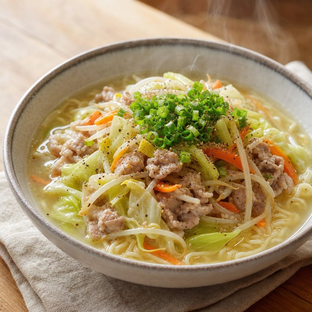 袋麺で作る野菜たっぷりタンメン風
