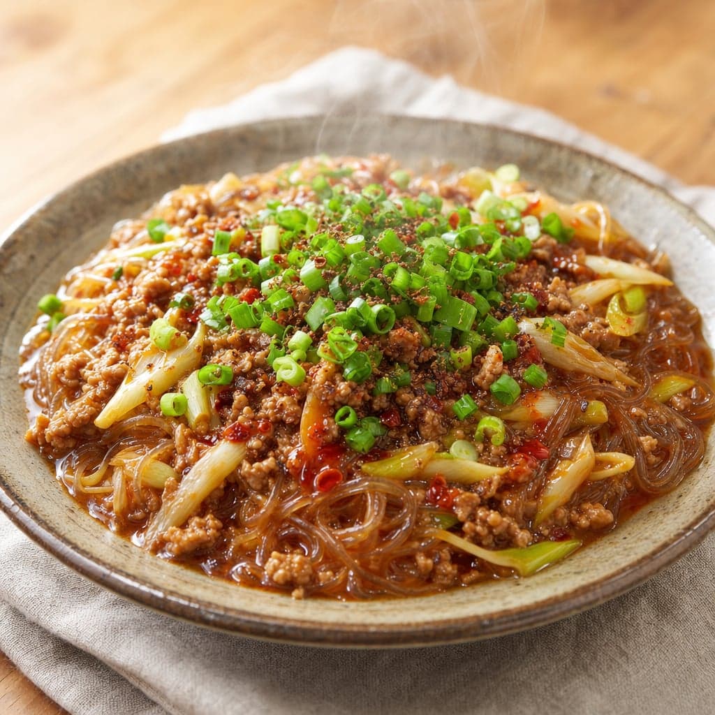 麻婆豆腐の素でとろうま麻婆春雨