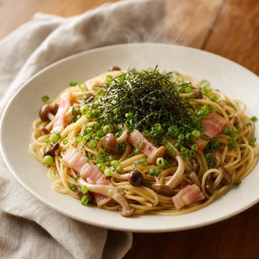 めんつゆワンパン和風きのこパスタ