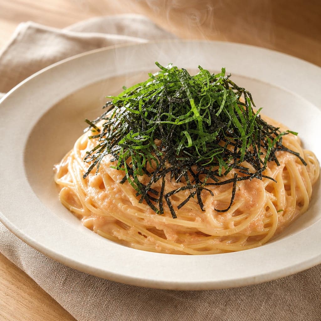 明太クリームの濃厚パスタ