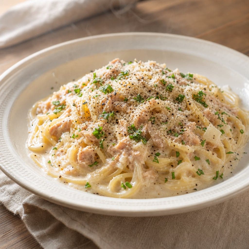ツナ缶ワンパン濃厚クリームパスタ