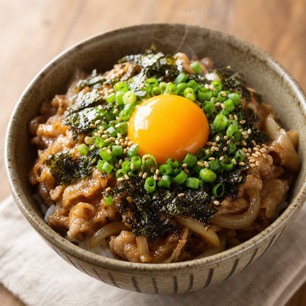 焼肉のたれユッケ風豚こま丼