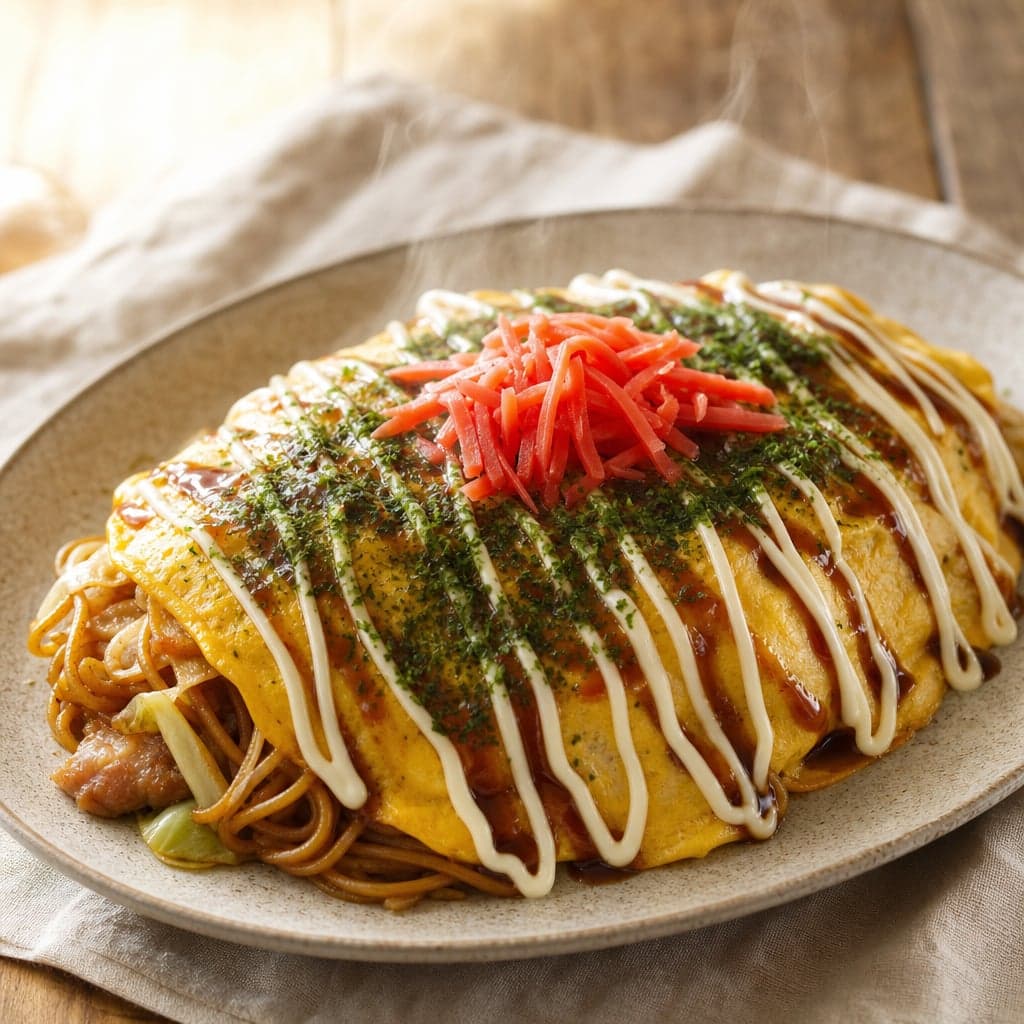 焼きそばソースでオムそば