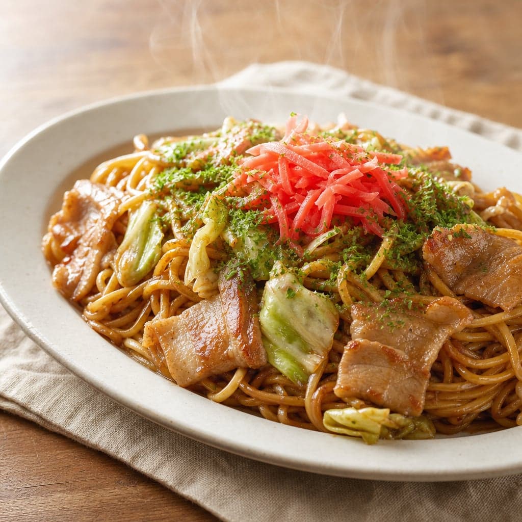 焼きそばソースで王道焼きそば