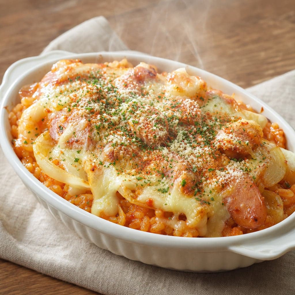 ナポリタンの素で作るチーズドリア