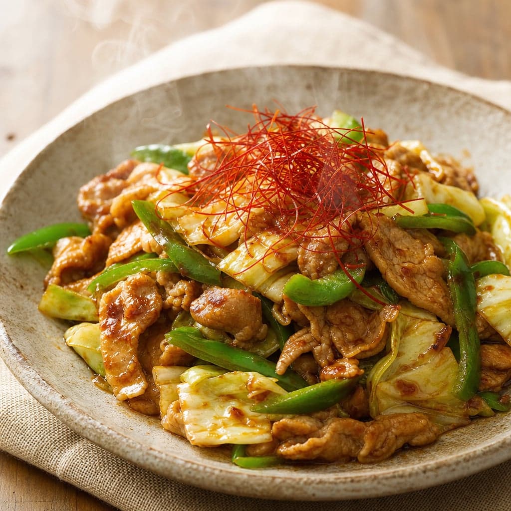 豆板醤で豚こま回鍋肉